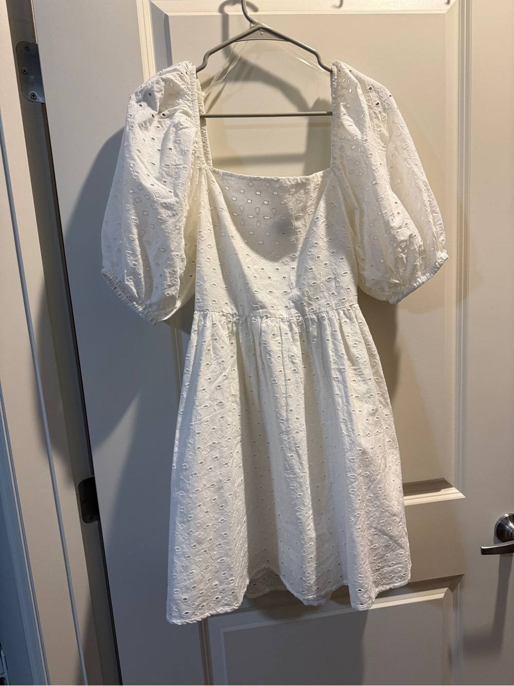 a new day White Eyelet Smocked Mini Dress